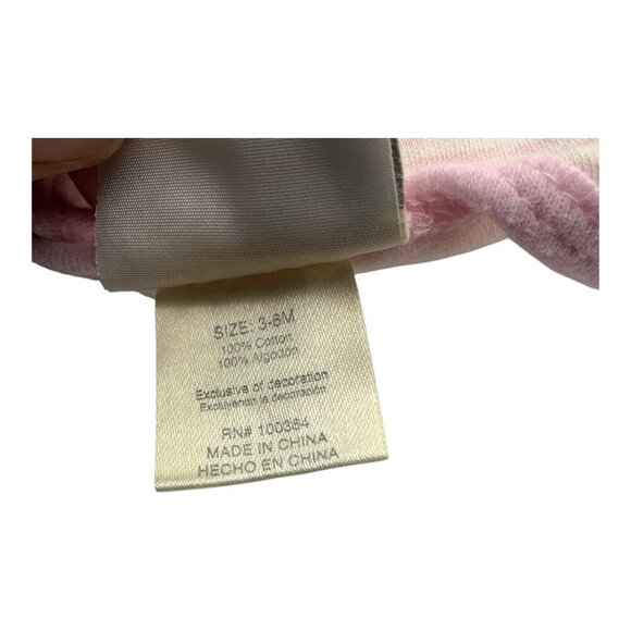 Lot of 3 Baby Girl Size 0-6M Pink & White Bear Jacket Stripe Shirt Pants - Picture 5 of 13